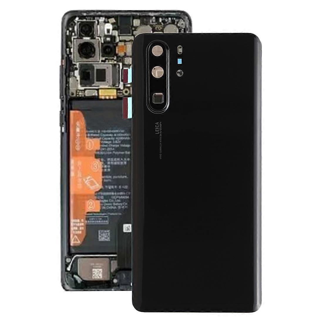ファーウェイ P30 Pro 用カメラレンズ付きバッテリーバックカバー(ブラック)