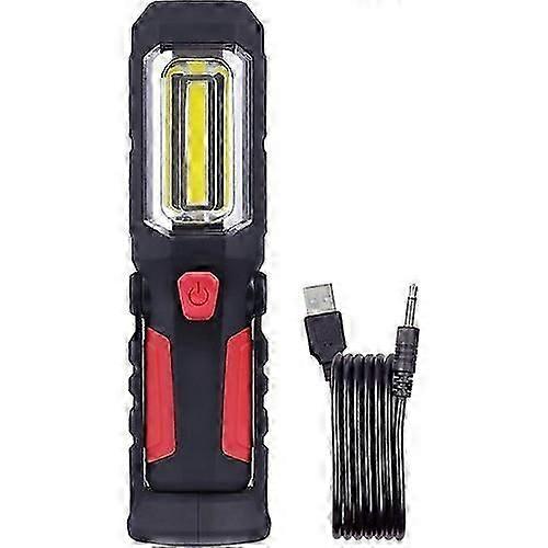 Goodzaz Cob Led Camping Lamp With Usb Cable Hands-free Work Light Torch With Hook And Magnet Seat Flashlight For Car Garage Emergency Workshop 726201