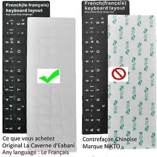 Sticker Decal - Eabani's Cave - AZERTY - Rigid PVC - Wear-resistant - 48 Keys