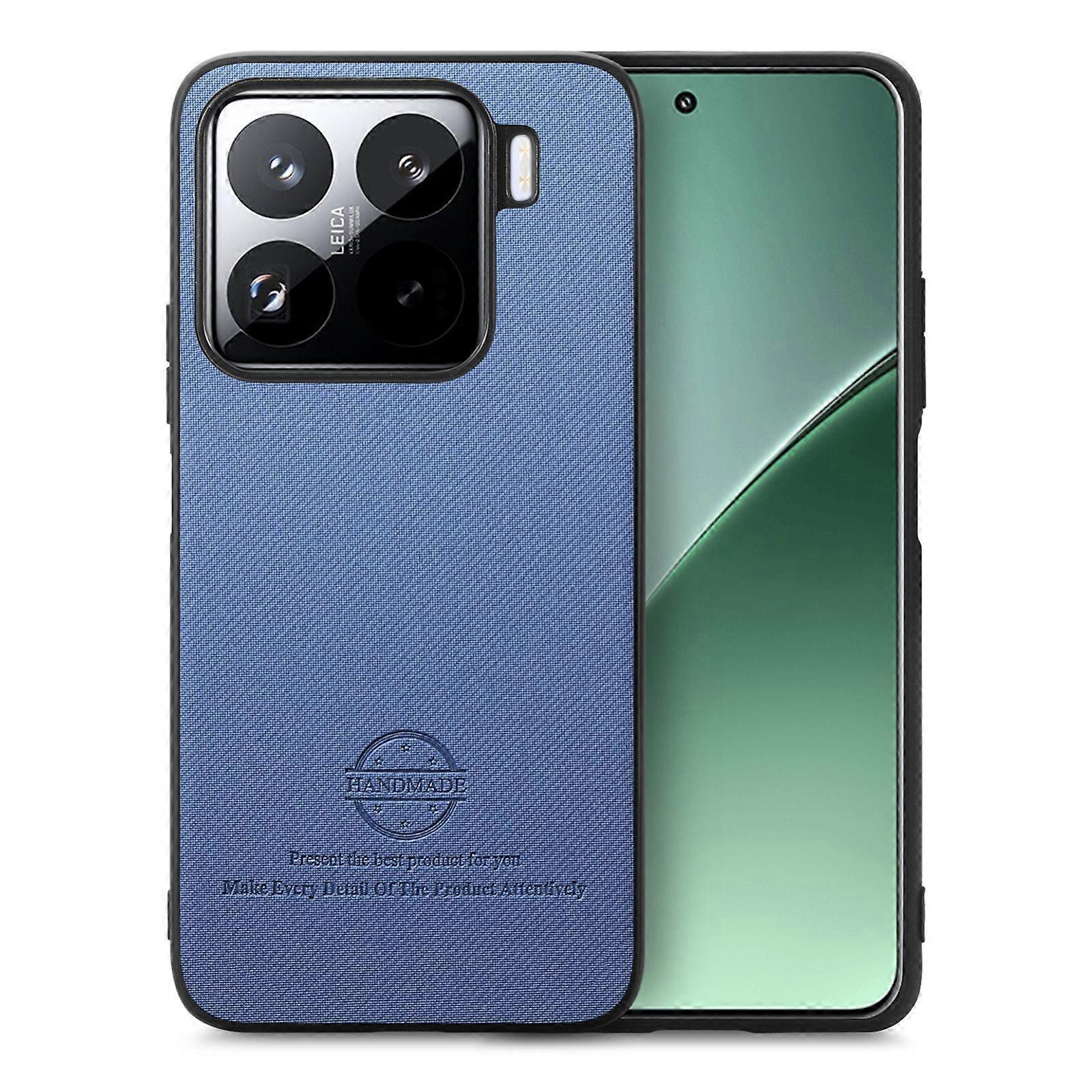 Twill Stof Læder Hud Tilbage Telefon Taske