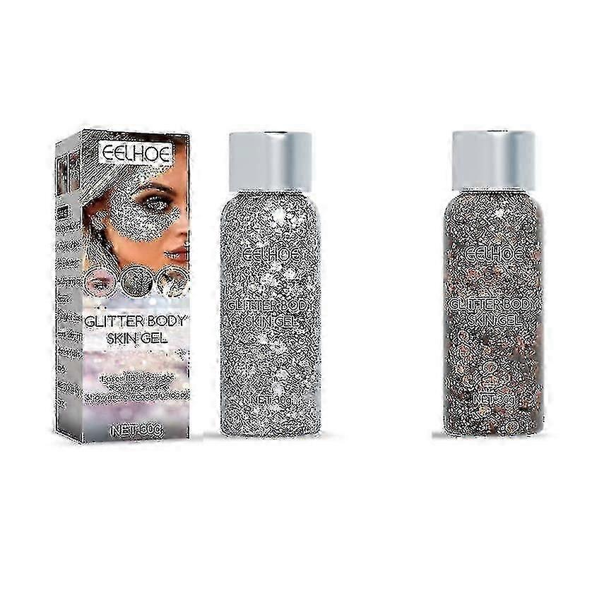 Eelhoe Sequin Gel Set Makeup Fish Scale Sequin Gel Glitter Stage Performance Eyeshadow Makeup Props