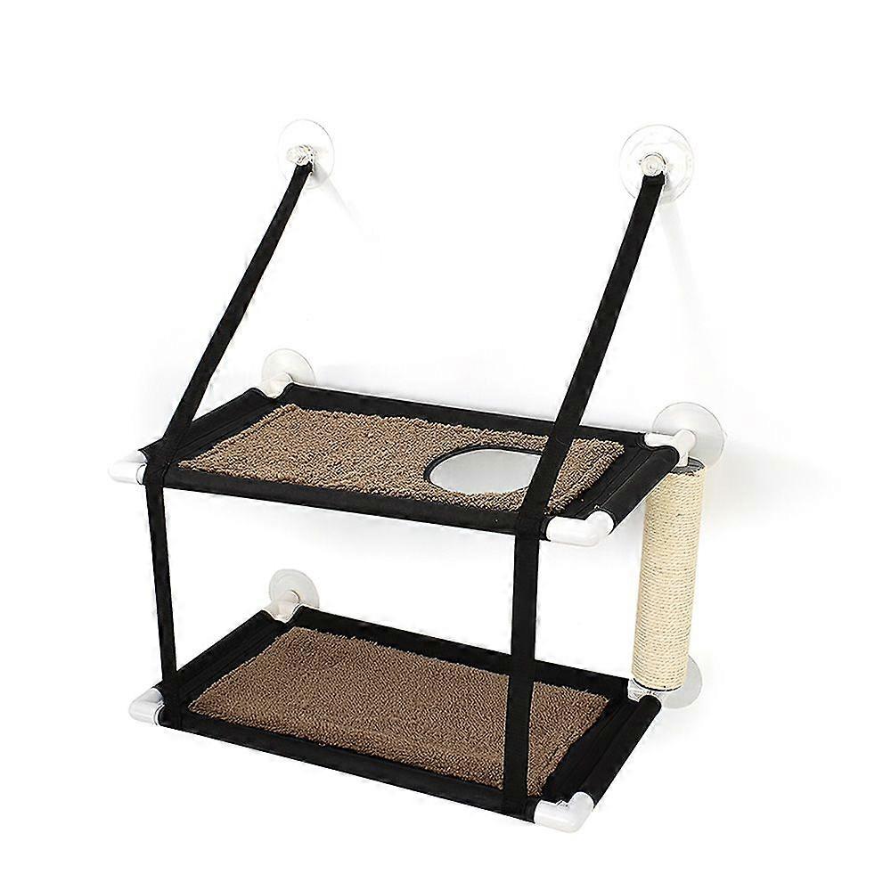 Cat Window Perch Hammock Bed Double Deck Window Suction Cups Seat Cat Shelves Sunbath Hammock Bed for Cat Hold UP to 20KG 44lbs