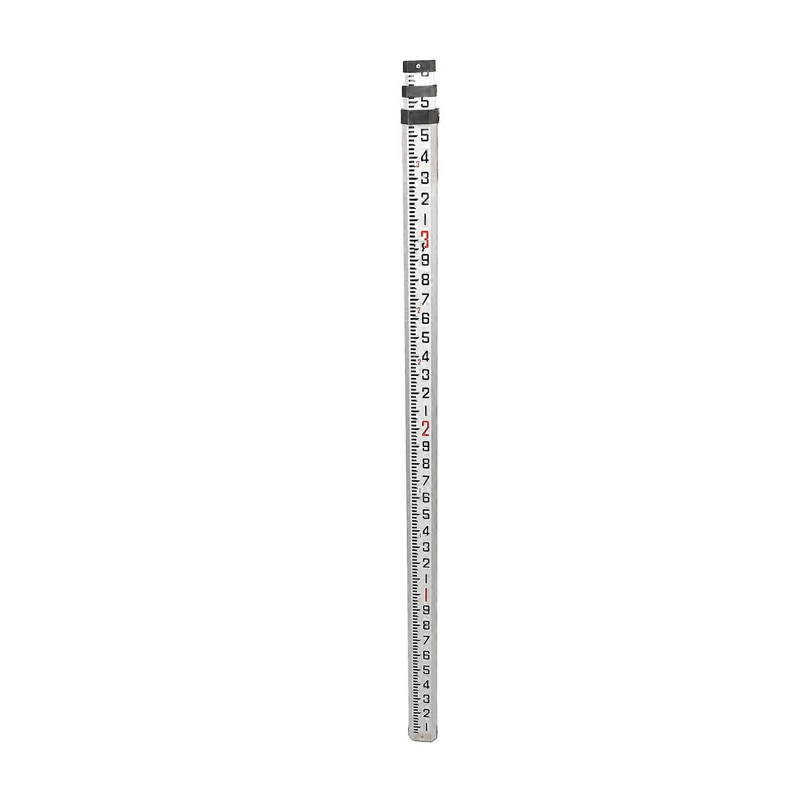 Telescopic Tower Ruler Dual Scales Thick Aluminum Alloy Retractable Rectangular Leveling Rod with Bubble Level 9FT