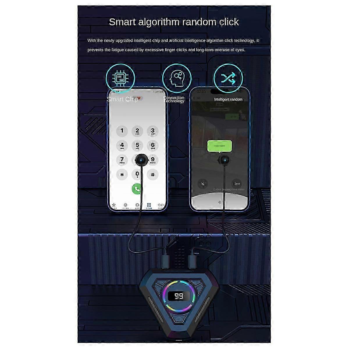 Screen Auto Clicker Phone Auto Clicker Adjustable Connection Physical Simulation Finger Click Devic