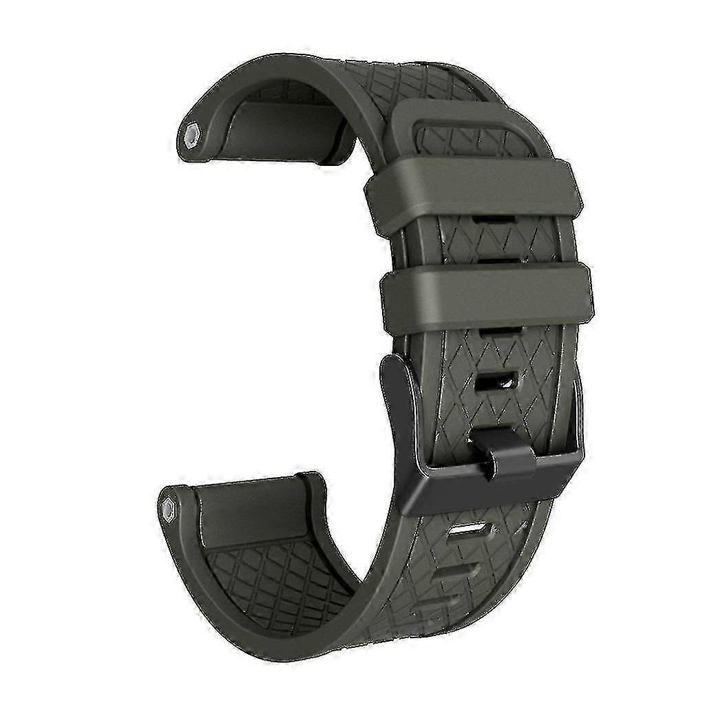 For Garmin Fenix/fenix 2 Band Easy Fit 26mm Wide Soft Silicone Strap, Army Green