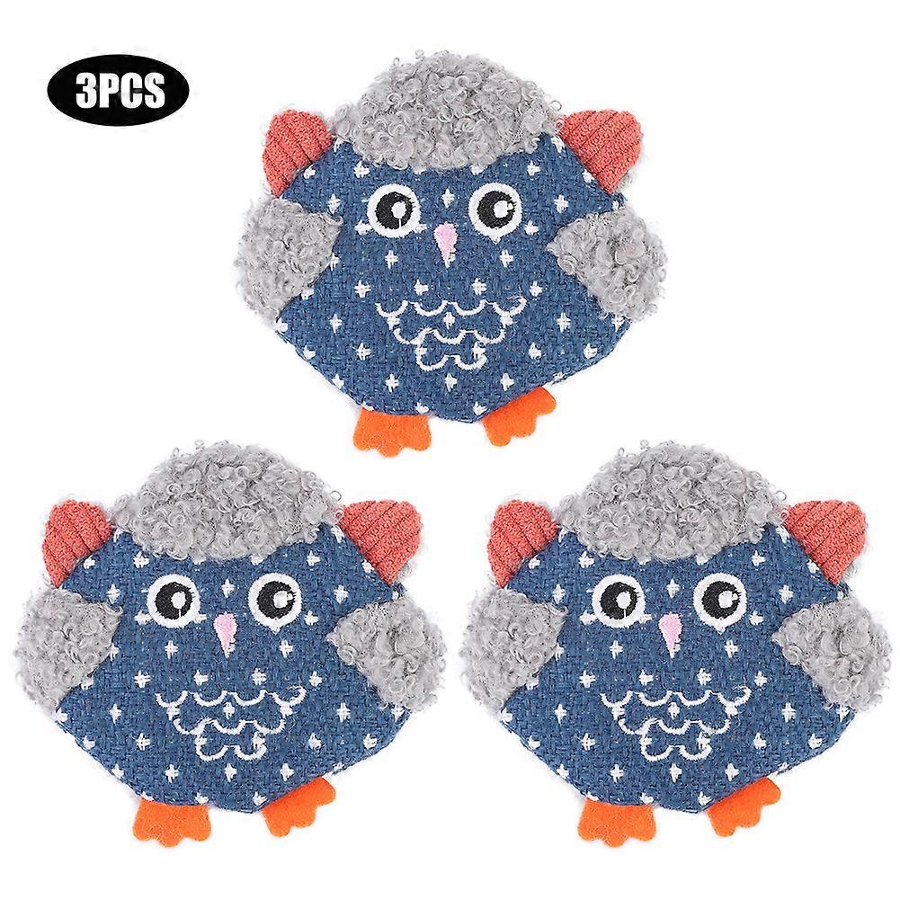 Owl Shaped Chewing Teeth Grinding Toy 3 Pcs Set with Catnip Interactive Pet Toys for Cats and Kittens