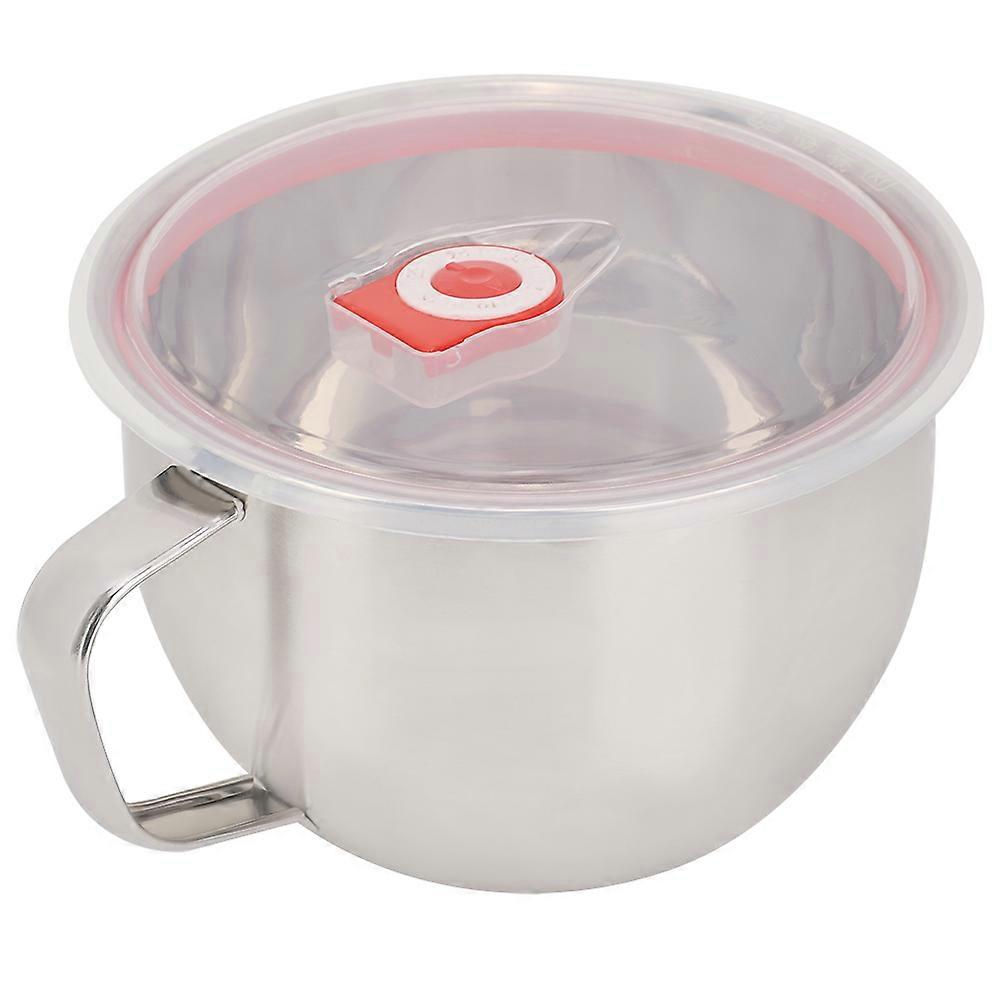 1300ml Portable Stainless Steel Instant Noodle Bowl with Handle and Airtight Lid