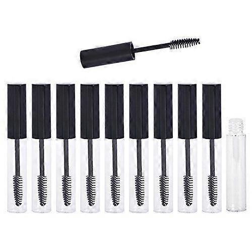 10pcs Empty Mascara Tubes, 10ml Plastic Cosmetic Containers with Black Cap