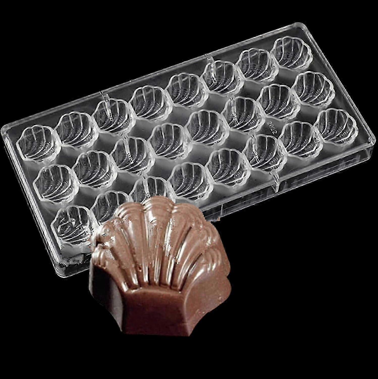 24 Grid Scalloped Shell Chocolate Candy Mold Pc Polycarbonate Chocolate Making Mould (scalloped Shell)