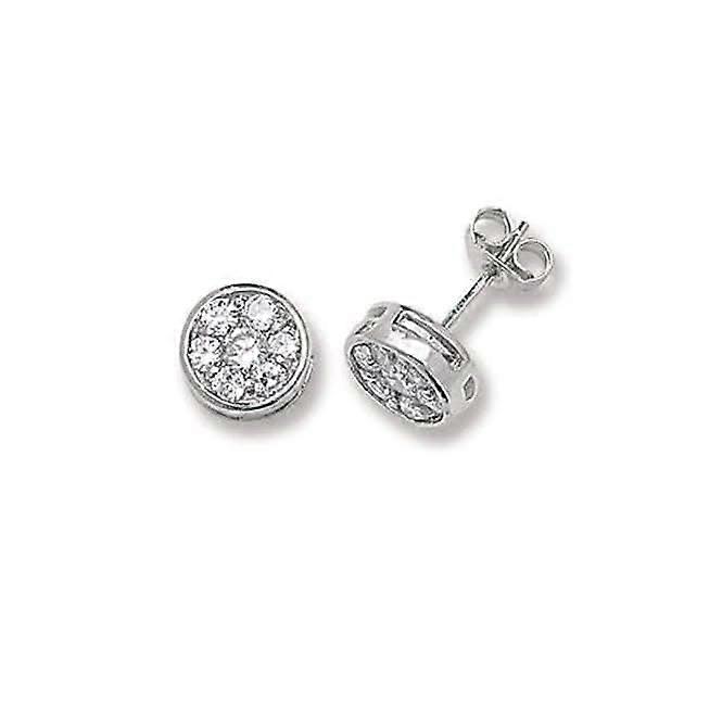 Acotis Argento 925 Zircone Rotondo con Pietre Orecchini a Perno G5296CZ
