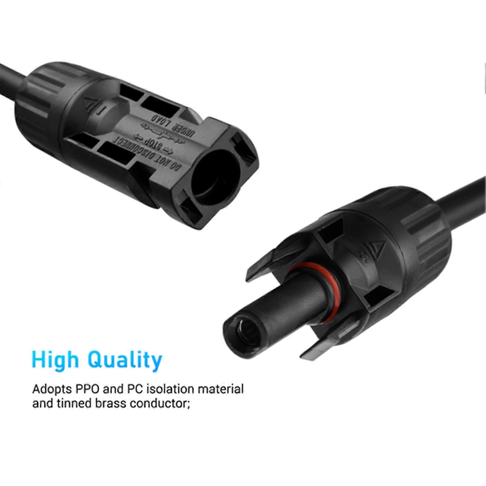 Y Branch Connectors Parallel Adapter 2-Way Solar Cable Self-locking IP67 Waterproof PV Panel Male Female Extension Connector 12AWG