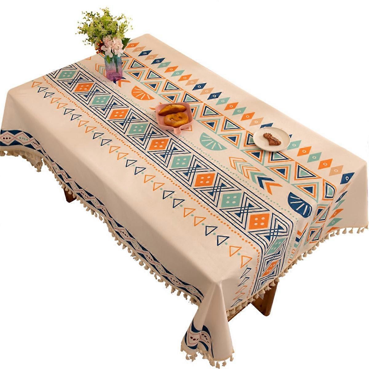 Tablecloth Elegant Table Decoration Holiday Event Family Celebration Gift Blue and White