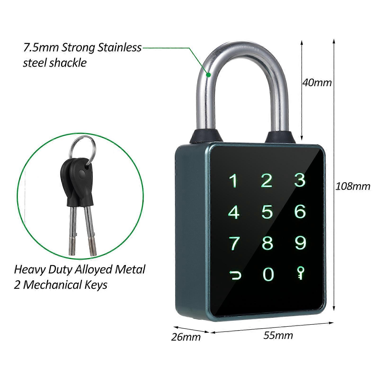 Smart Padlock BT Keypad Smart Lock Entry Front Door Lock Combination Lock Water Resistant APP Enabled for Home Gate Gym Outdoor School Bike Locker