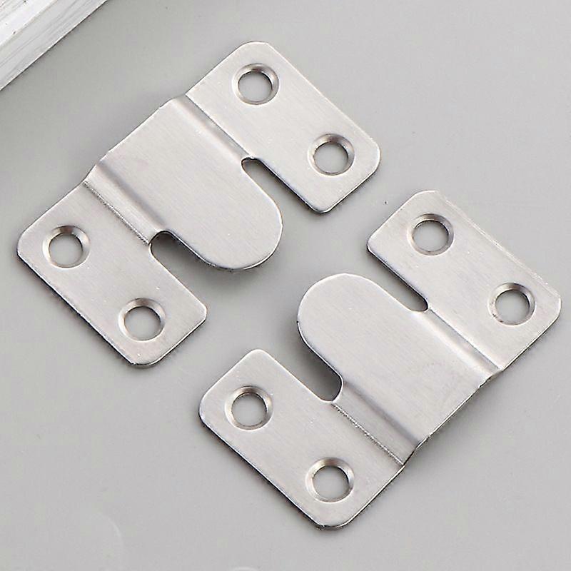 Pairs Recessed Mounting Brackets, Interlocking Hanging Loop Concealed, Stainless Steel Wall Mount Hardware, Interlocking Hanging Brackets, for Mirror 