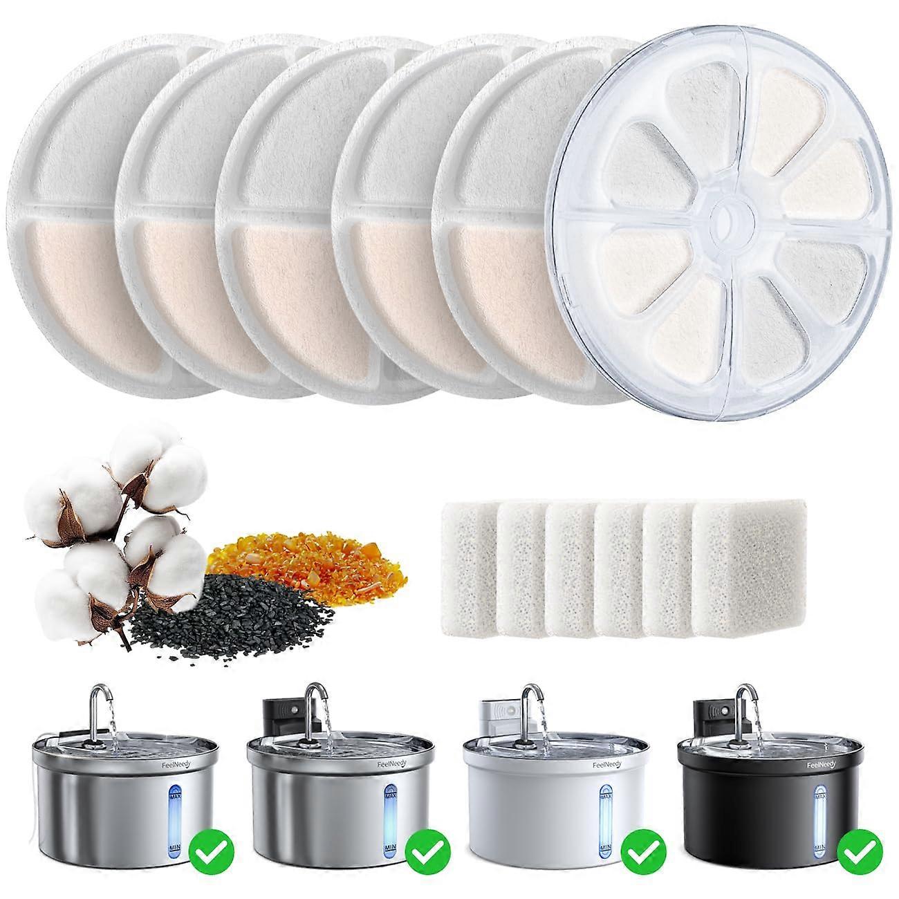 6 Pack Cat Water Fountain Filter Replacement