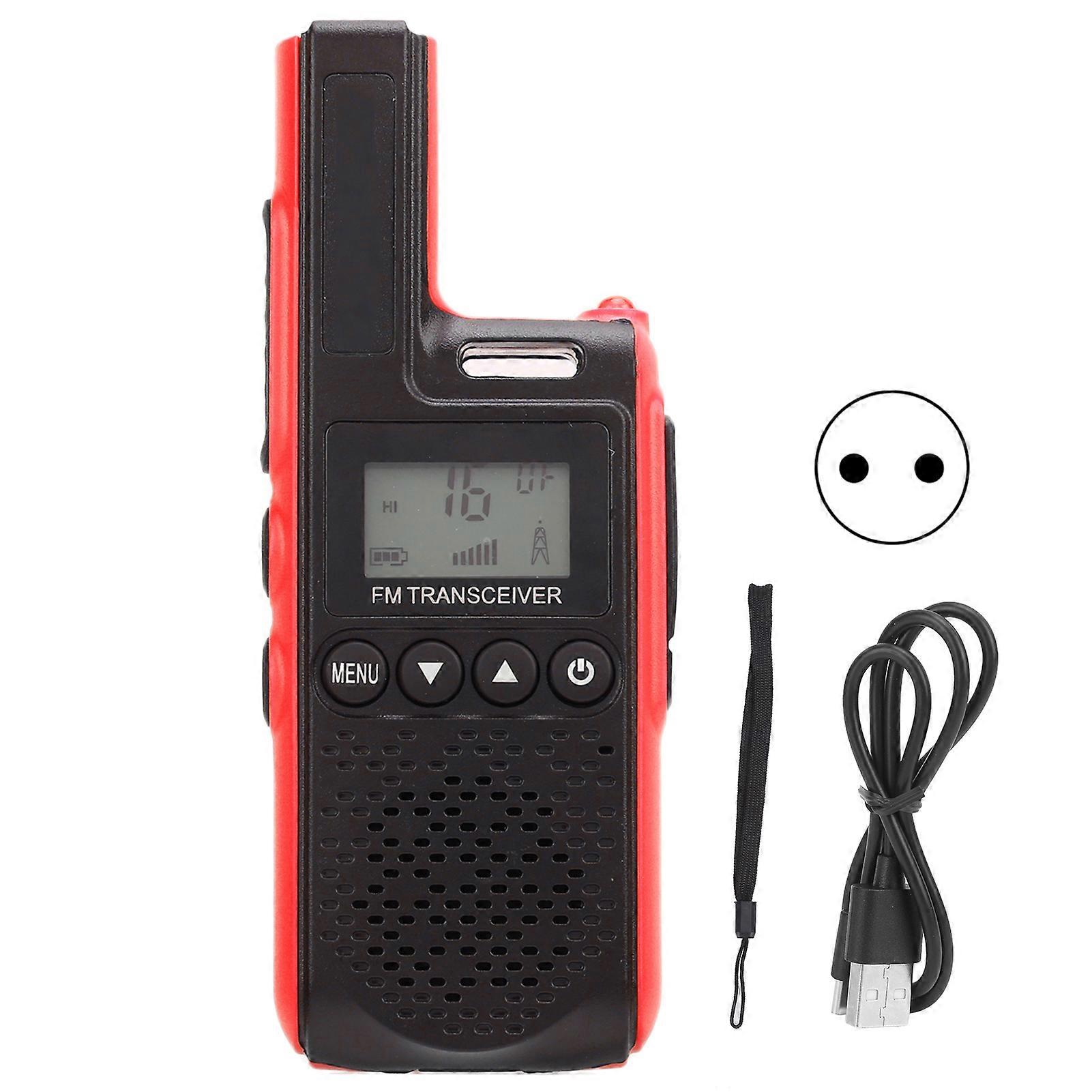 Handheld Mini Walkie-Talkie 99-Channel Portable Long Range 2 Way Radio Clear Sound 100-240V RedEU Plug
