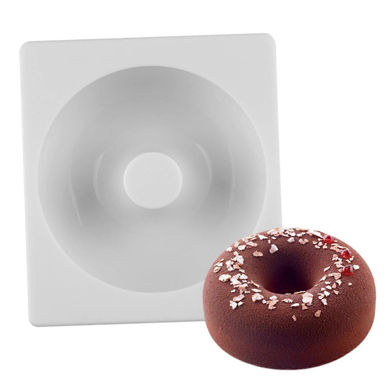 2 Pcs Non Stick Silicone Donut Mold for Home Bakery Daily Use