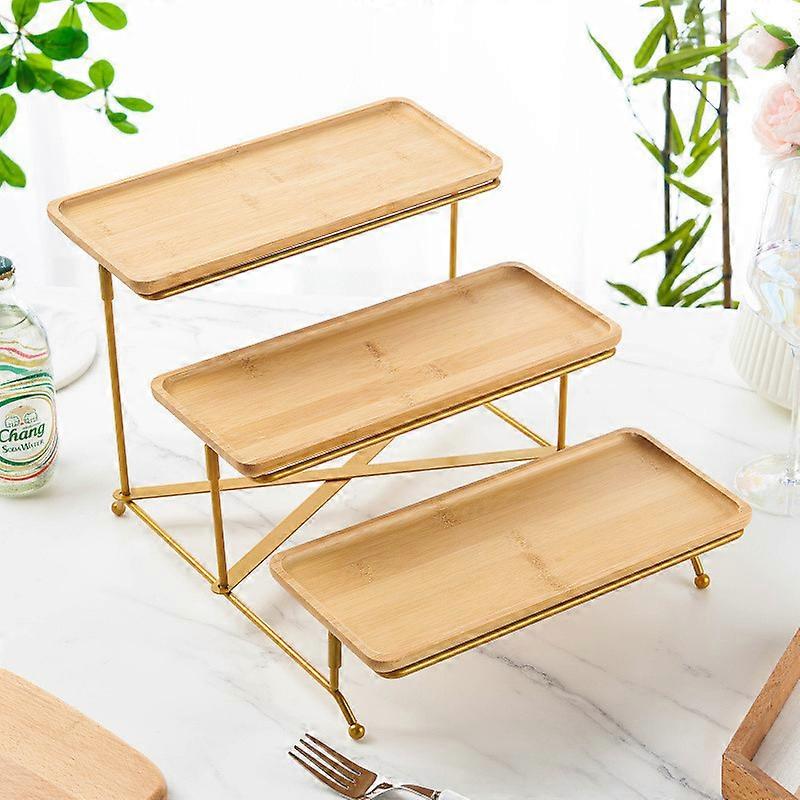 3 Tier Collapsible Sturdier Serving Tray Set for Entertaining Dessert Table Display 12 Inch