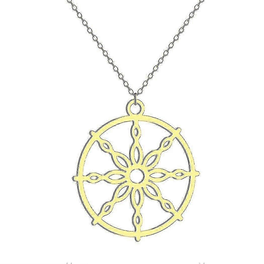 Dharma 휠 불교 펜던트 목걸이 Dharmachakra 요가 초커 크리스마스 부적 부처님 종교 인도 보석 선물