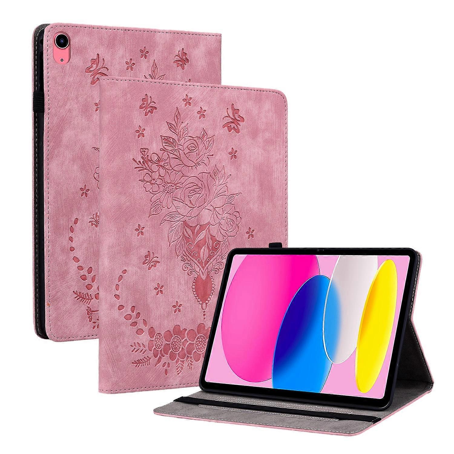 Butterfly Rose Ανάγλυφη δερμάτινη θήκη tablet για iPad 10ης γενιάς 10.9 2022