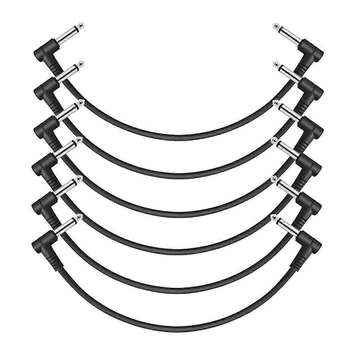 Guitar Patch Cable Guitar Effect Pedal Cables,Black 6 Pack 30cm