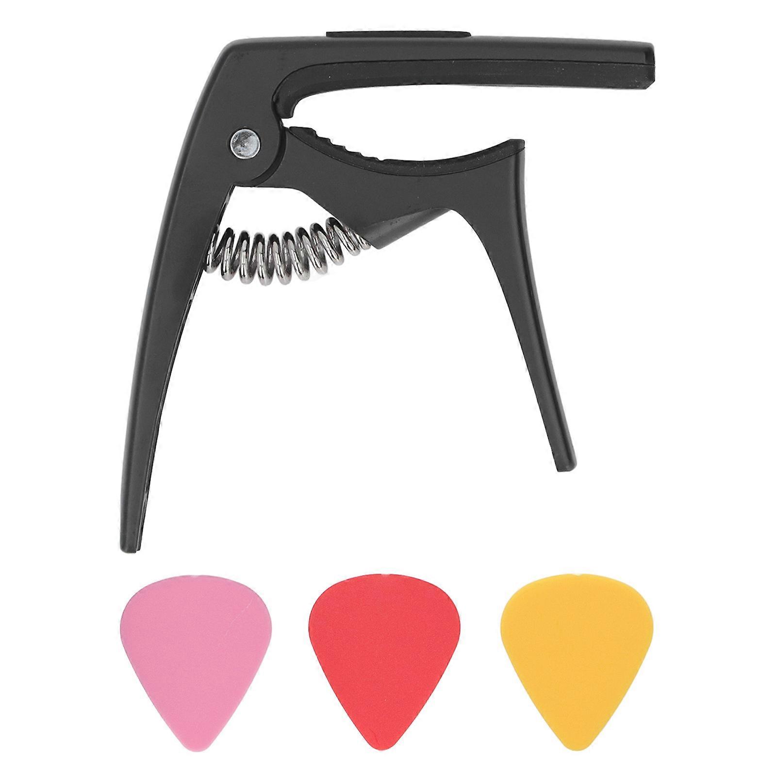 Gitarr Capo Metal Quick Release Ukulele Gitarr Capo Set med 3st Gitarr Plektrum för Mandolin Banjo