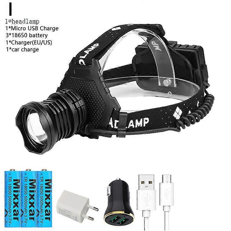Z20 Xhp90 Most Powerful Led Headlamp 8000lm, Powered By Usb Rechargeable 18650 Battery, Waterproof, Zoom Function, Great For Fishing