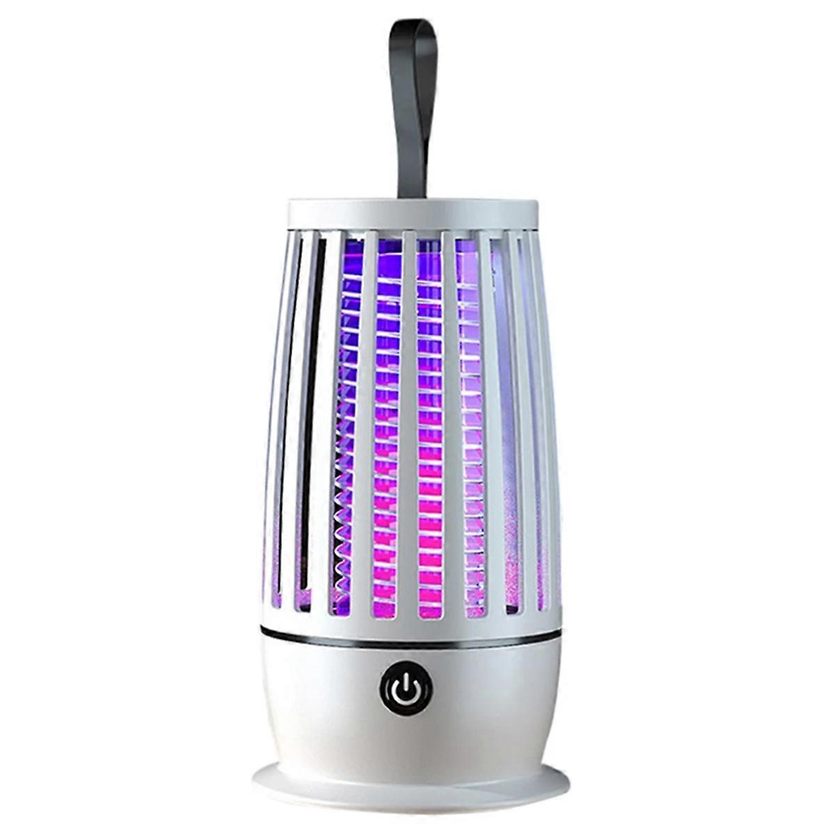 Electric Fly Catcher USB Rechargeable Electric Mosquito Swatter Electric Fly Trap with Night Light for BackyardTerrace,A