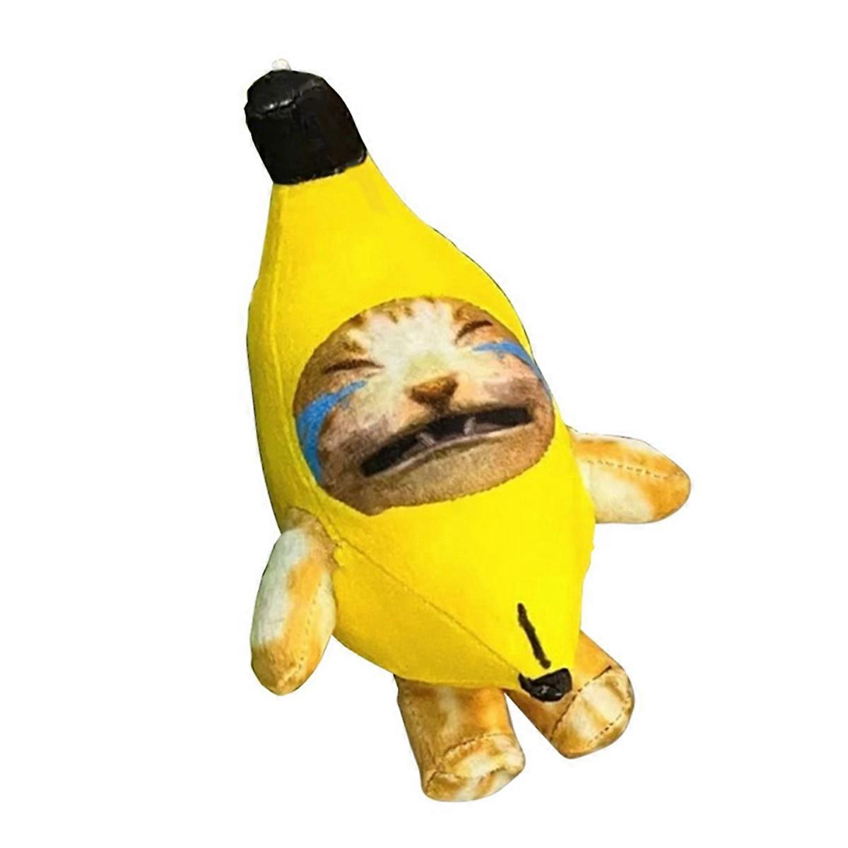 CC-Crying Banana Cat,Key Chain Plush Pendant Cute Banana-Cat Doll