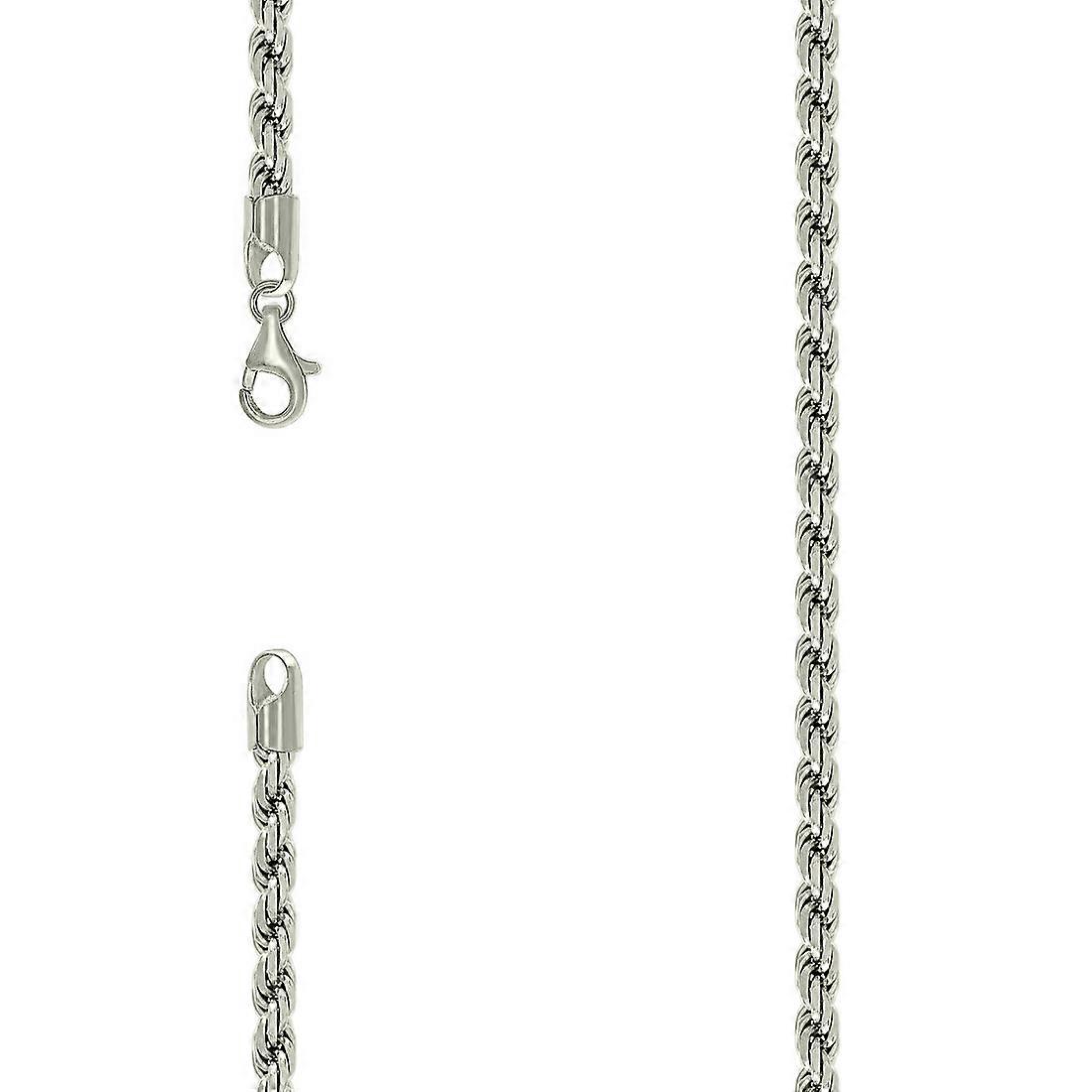925スターリングシルバーソリッドロープチェーン-シルバー4.5mmブレスレットリンク-女性と男性のためのブレスレット-長さ:7〜9
