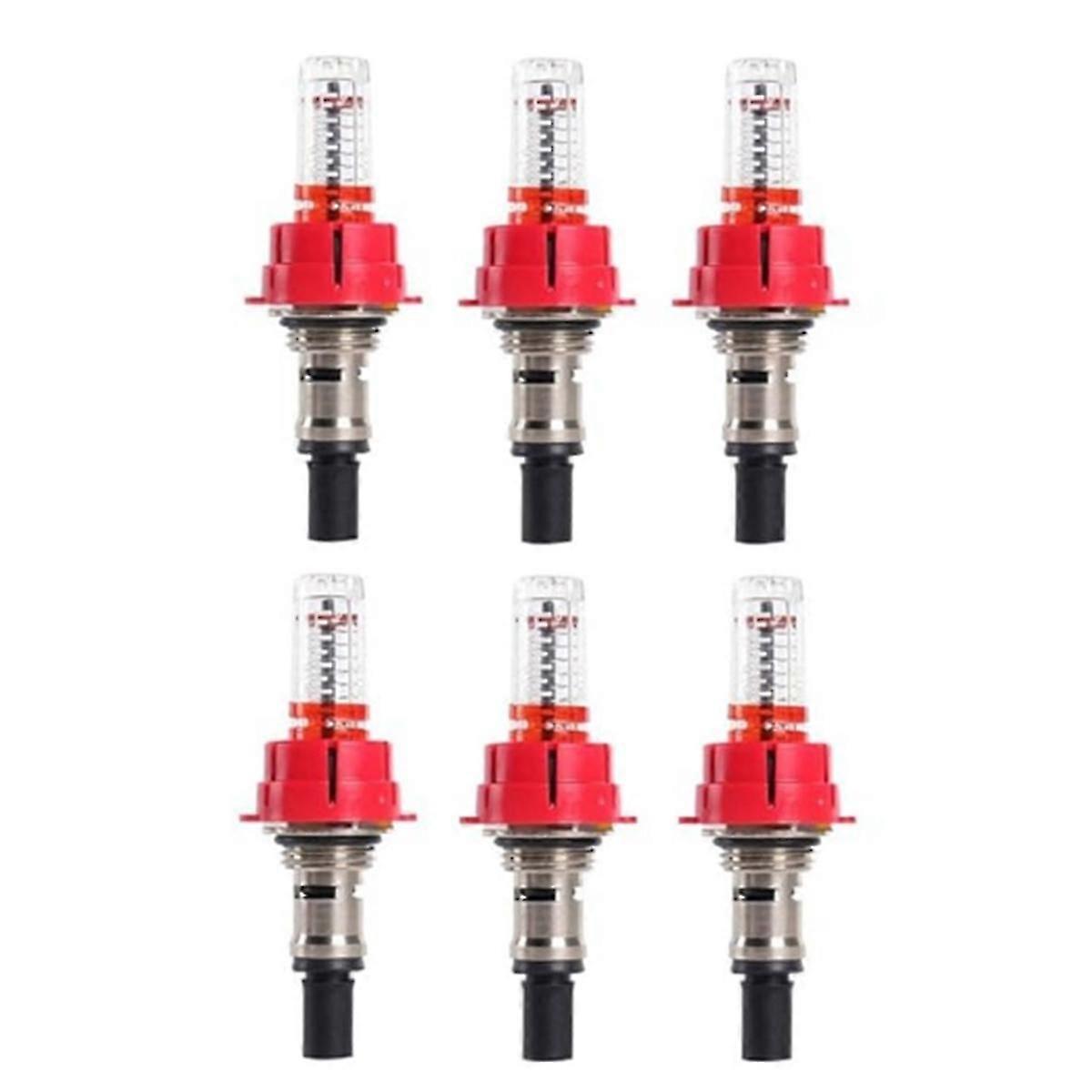 6 Pcs Underfloor Heating Manifold Flow Meter, Visual Flow Monitoring Regulator for Underfloor Heating Systems(1/2)