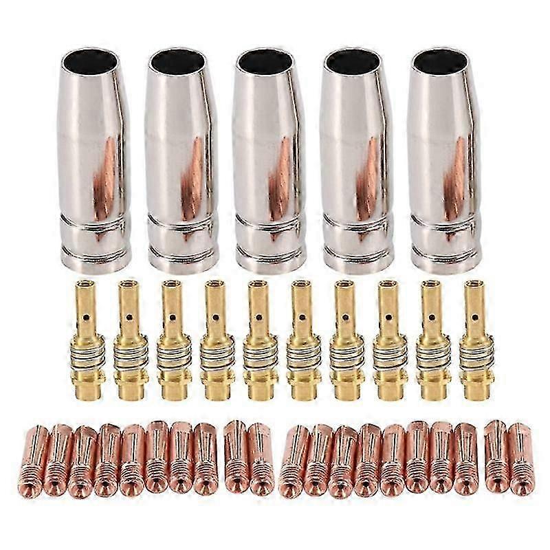 35Pcs 15AK Welding Torch Consumables 1mm MIG Torch Gas Nozzle Tip Holder of 15AK MIG Welding Torch