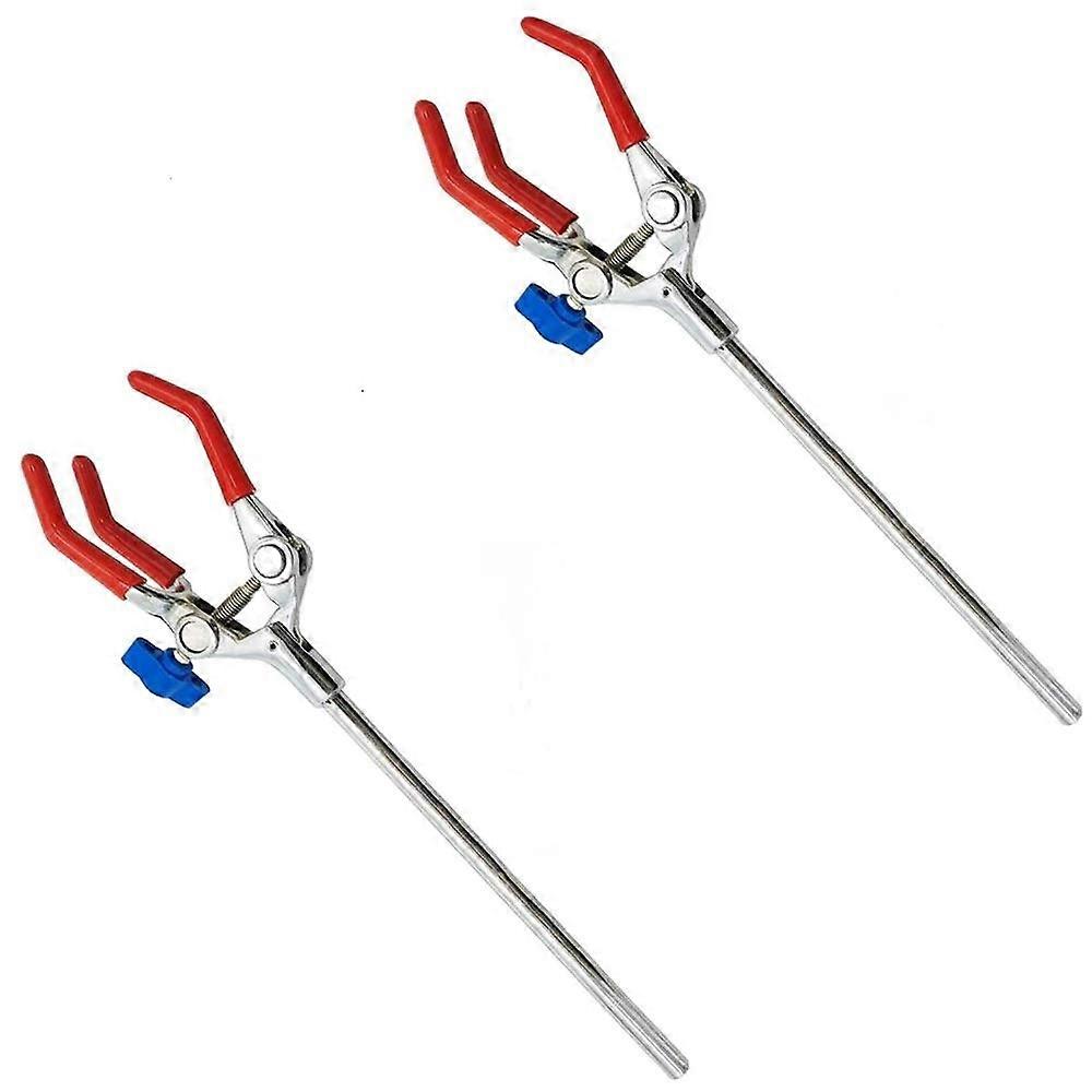 2 Pcs Lab Clamp 3 Prong Finger with RubberCoated Large Grip,Scientific Extension Adjust 1090mm Jaw