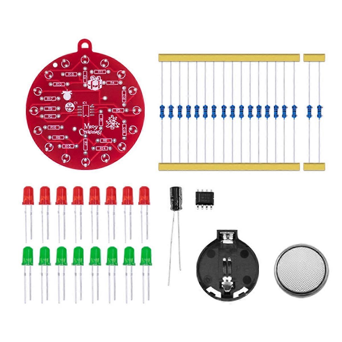 NE555 LED Blinking PCB Soldering DIY Kit Christmas Tree Decoration Red Green Flashing Light Solderin