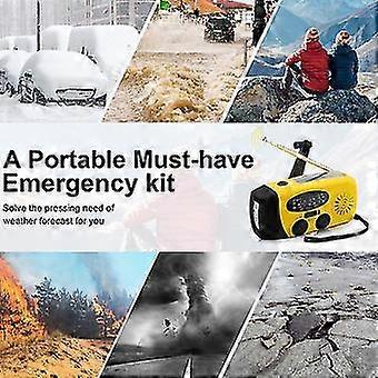Wind Alarm, Led Flashlight Up Radio, Solar Emergency Fm Am Noaa Portable Radio With Sos