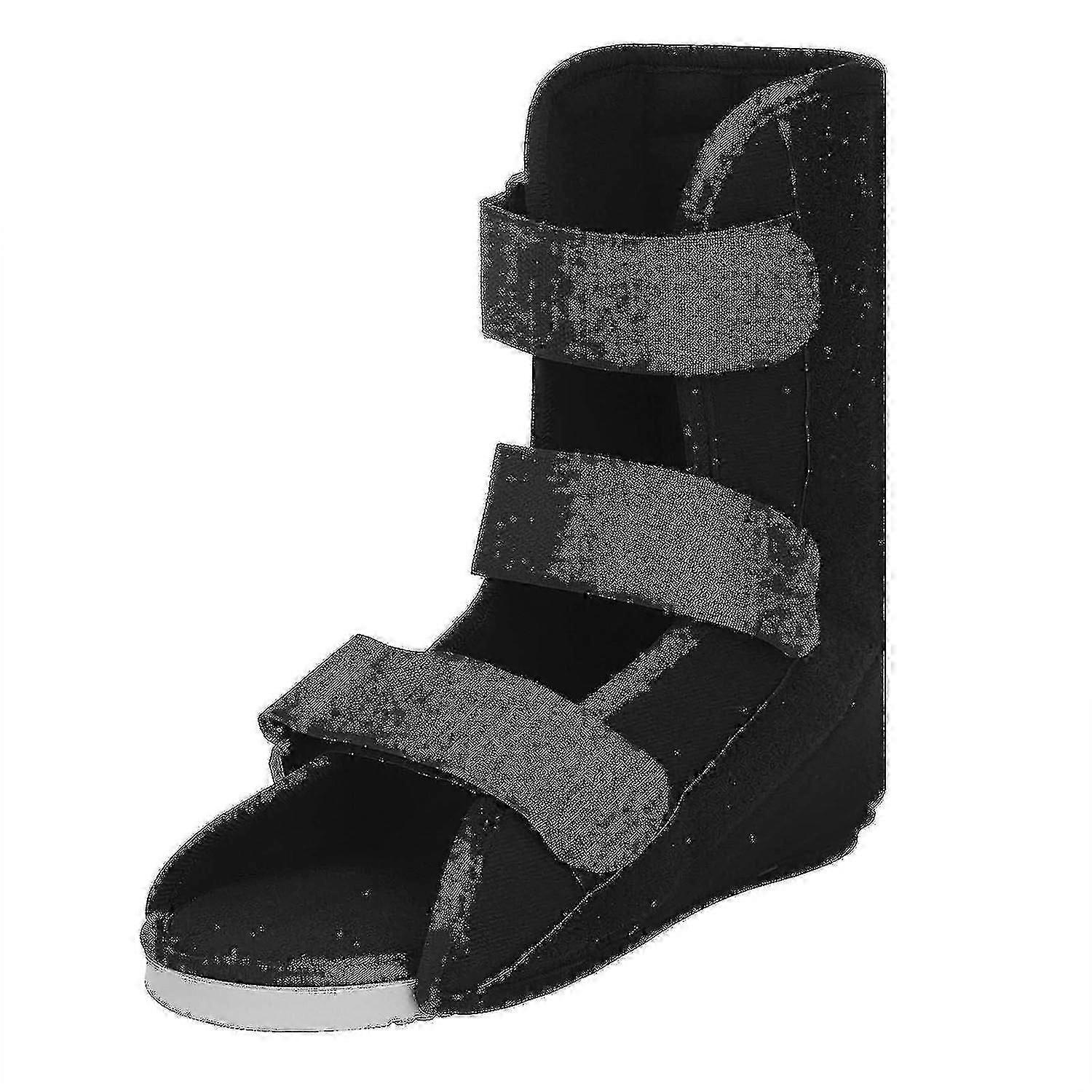 Adjustable Ankle Fracture Walking Boot with Non-Slip Sole - Canvas Rehabilitation Shoe for Post-Surgery/Cast Recovery (Sizes S-XL)_CD