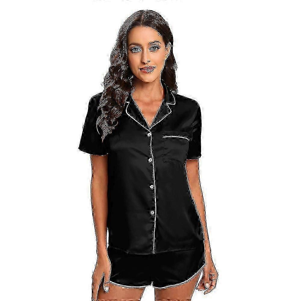 Sommerpyjamas til kvinder, silke satin kvinders pyjamas sæt