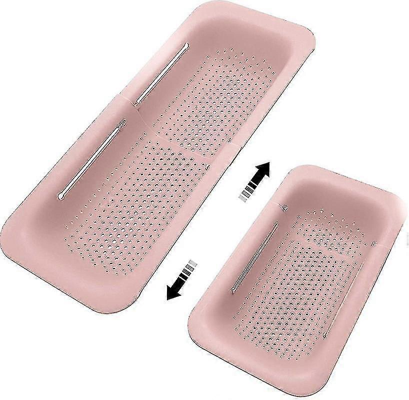 Foldable Sink Colander Basket - Pink Over Sink Strainer
