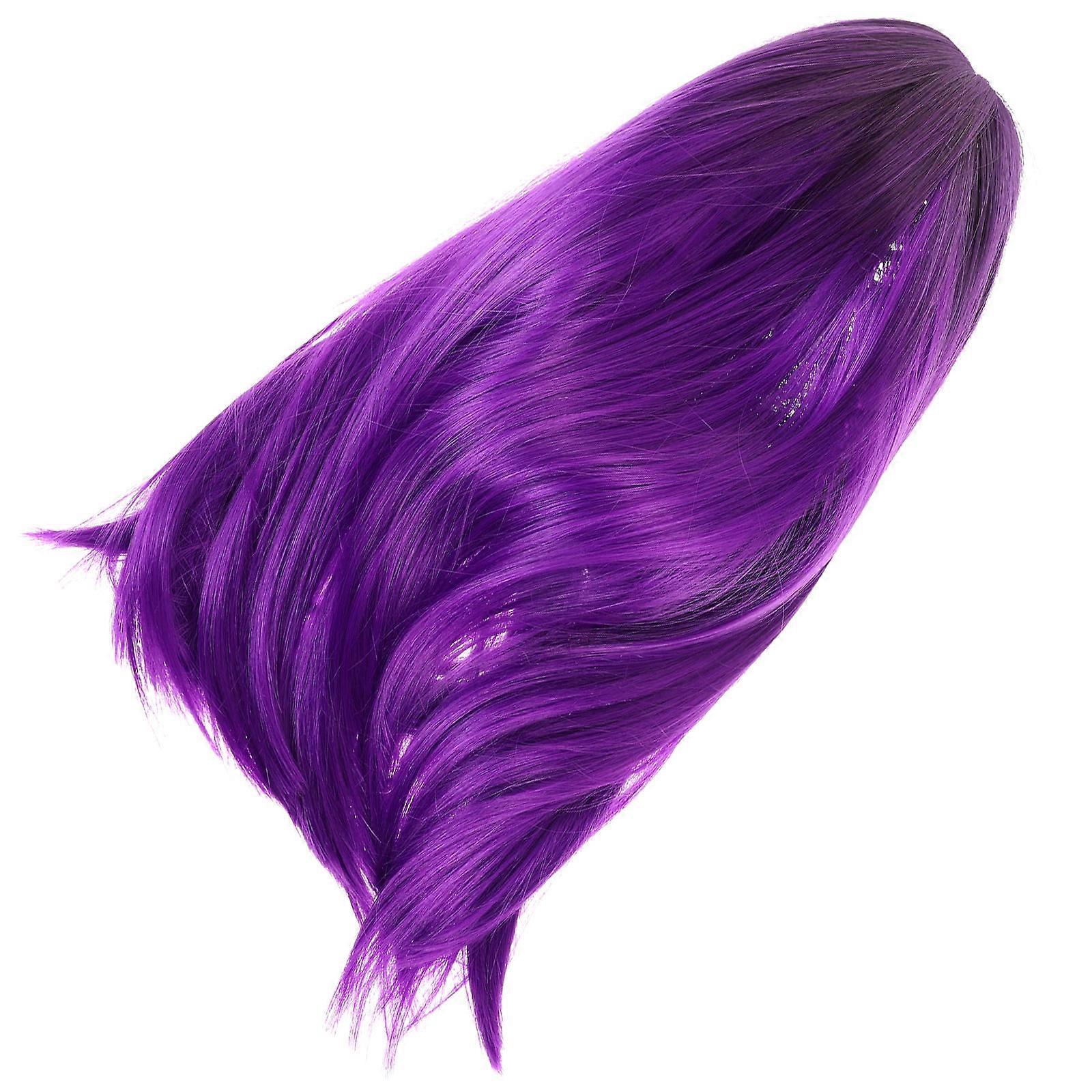 Gradient Purple Bob Wig for Women – Synthetic Short Straight Cosplay Hair with Comfortable, Natural Look for Daily Wear, Parties & Events