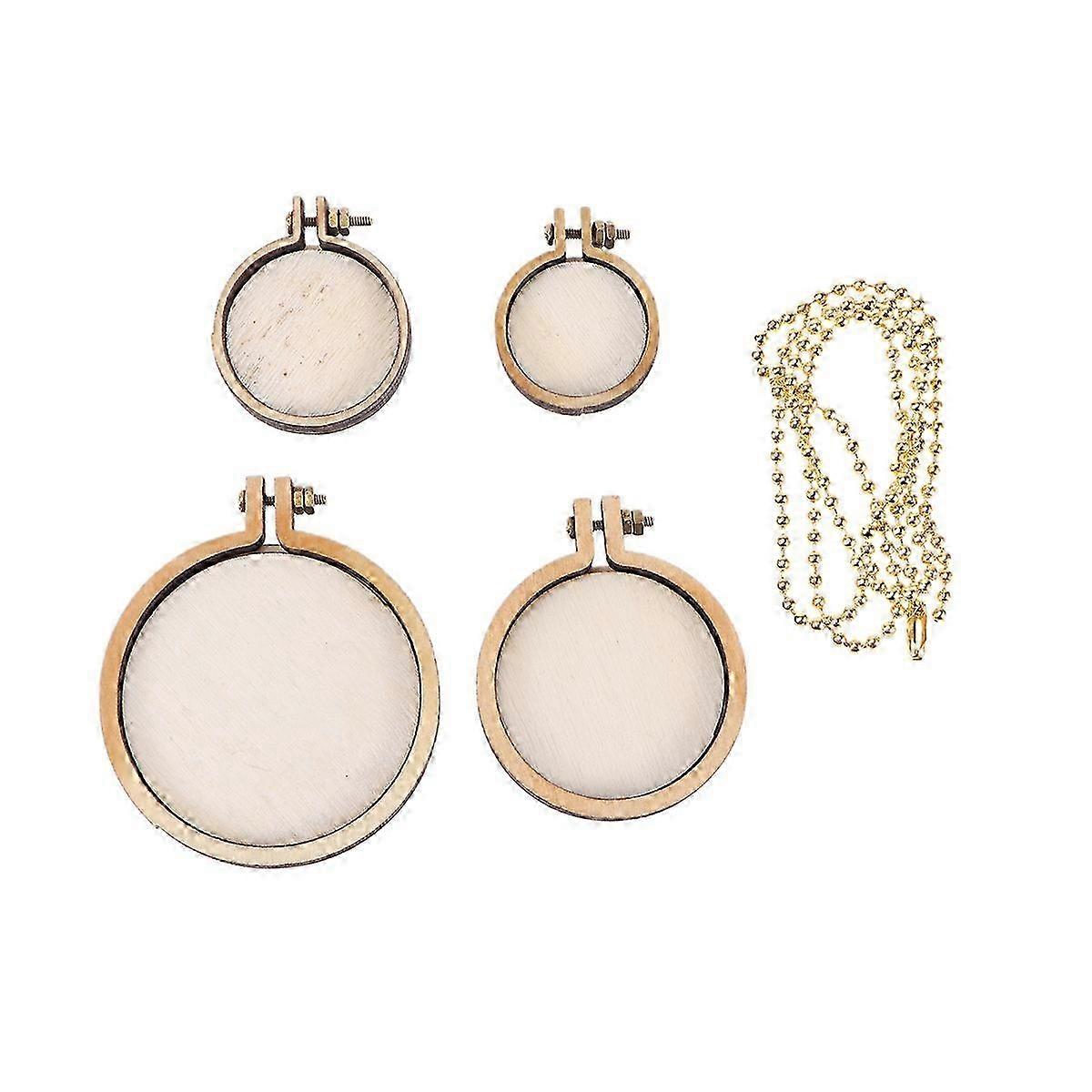 5 יחידות רקמת מסגרת קיבוע תפרים צולבים מיני חישוקי עץ DIY תפר עץ ליצירה תפירה סטי