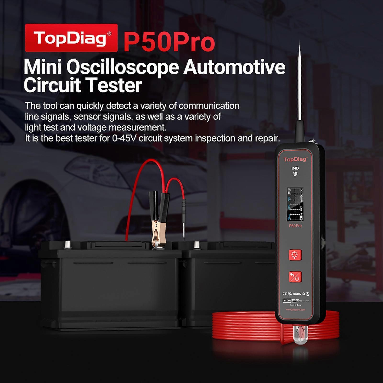 Power circuit probe tester for vehicles with LED light