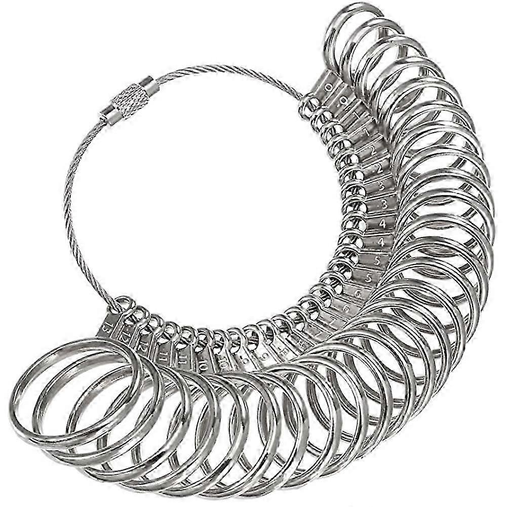 Stainless Steel S Finger Sizer Measuring Ring Tool, Size 0-13 with Half Size
