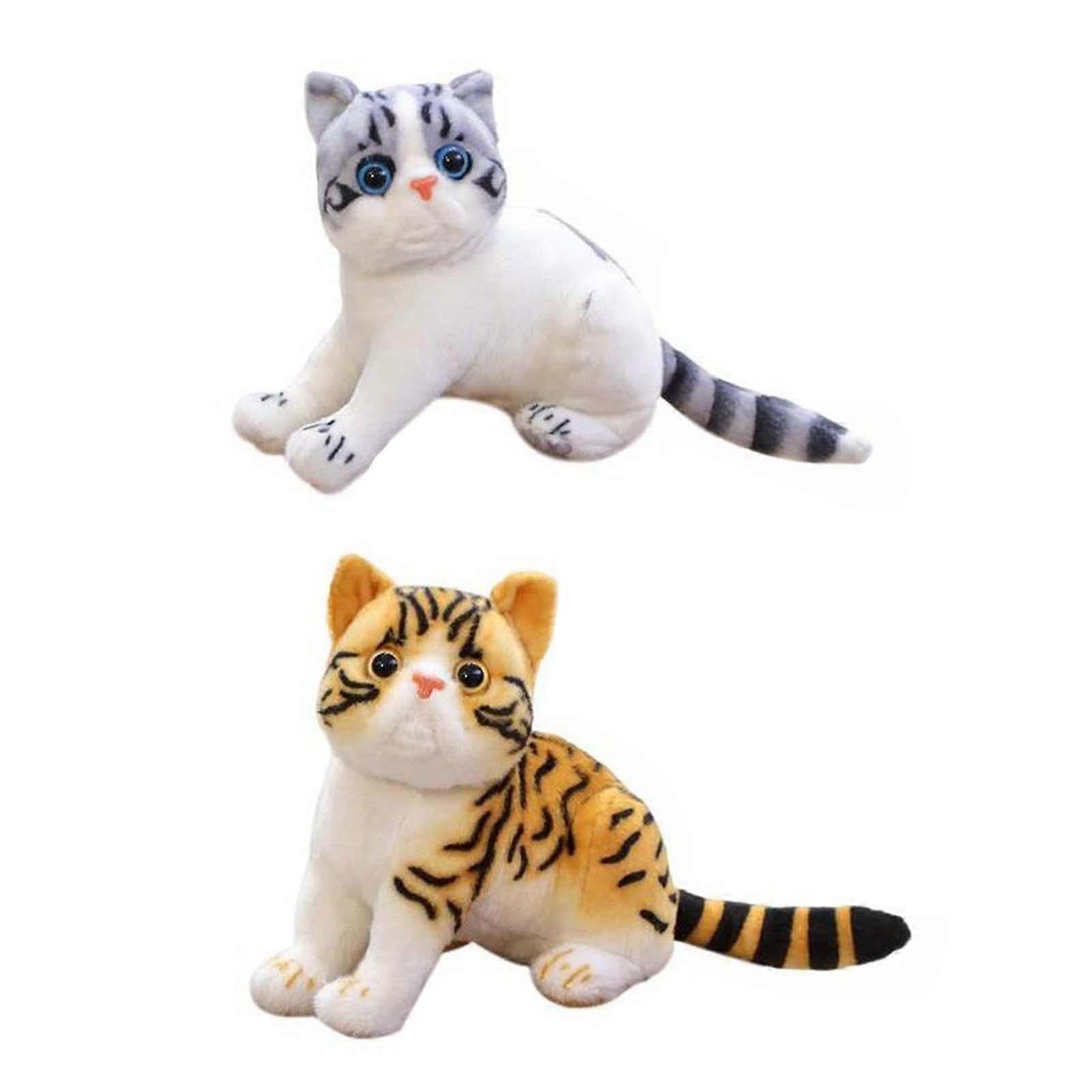 2pcs Simulation Kitten Plush Toys Doll Crafts Stuffed
