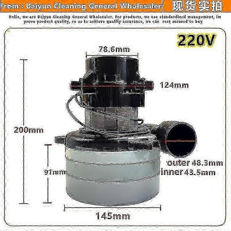 Motor universal para aspiradoras Ametek, Midea y Rowenta (220 V/24 V, 1200 W/500 W) (mercado europeo)