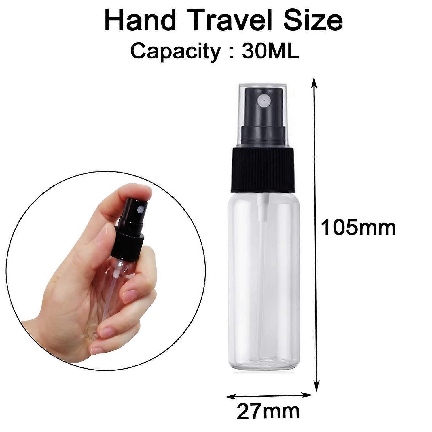 30ml Spray Bottle Empty Plastic Fine Mist Travel Atomiser Set Clear Refillable & Reusable 4Pcs