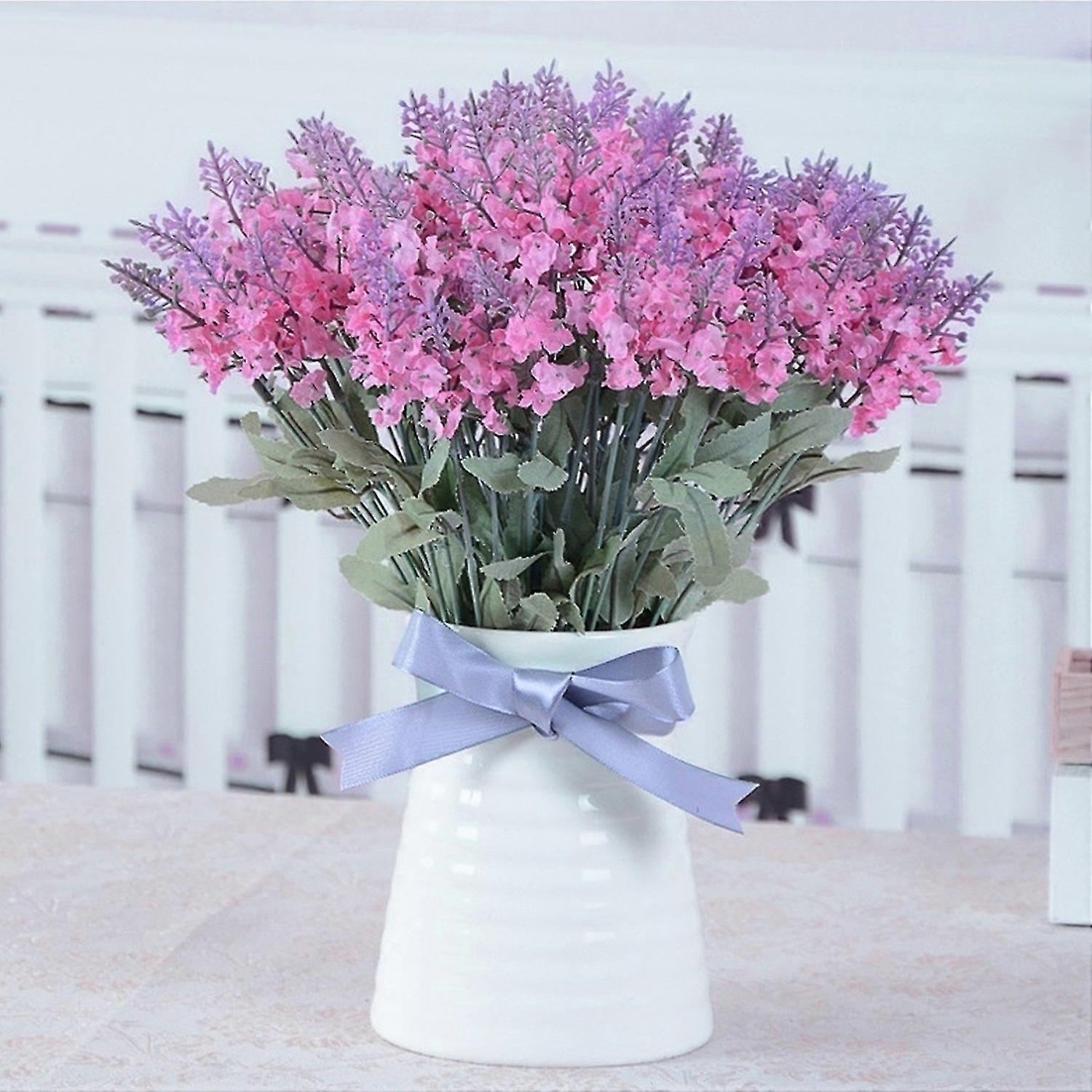 2025 Artificial Flower Clear Texture Bright Color Plastic Artificial Lavender Plant for Indoor