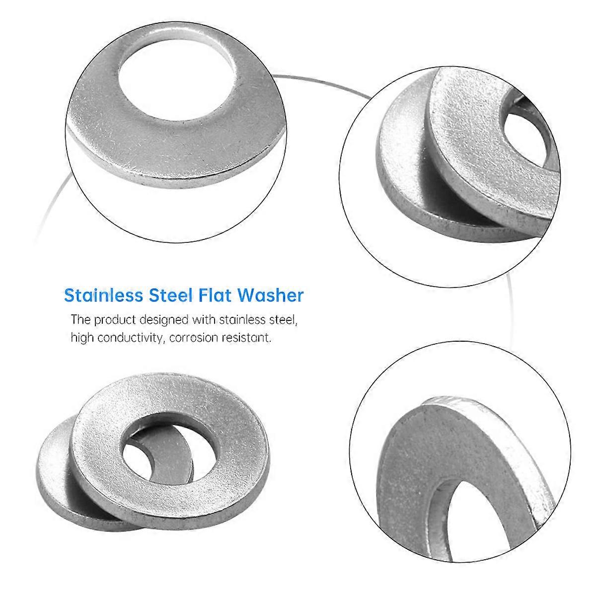 Stainless Steel Flat Washers Corrosion Resistant Gaskets for Machinery Equipment Maintenance Smooth Surface Reduced Friction