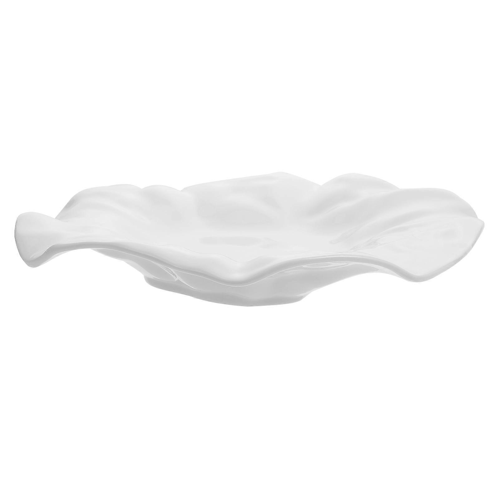 10'' Ceramic Cake Plate Irregular Folding Versatile Food Tray For Dining Events