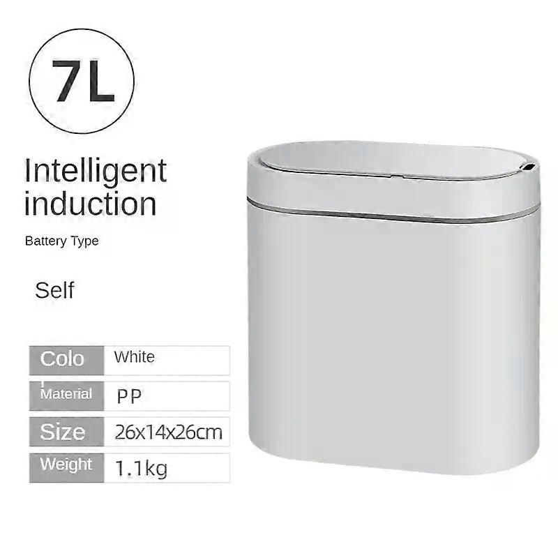 8L Smart Sensor Trash Bin 7L Automatic Household Electronic Trash Can Kitchen Trash Can Toilet Waterproof Narrow Seam Sensor Bin
