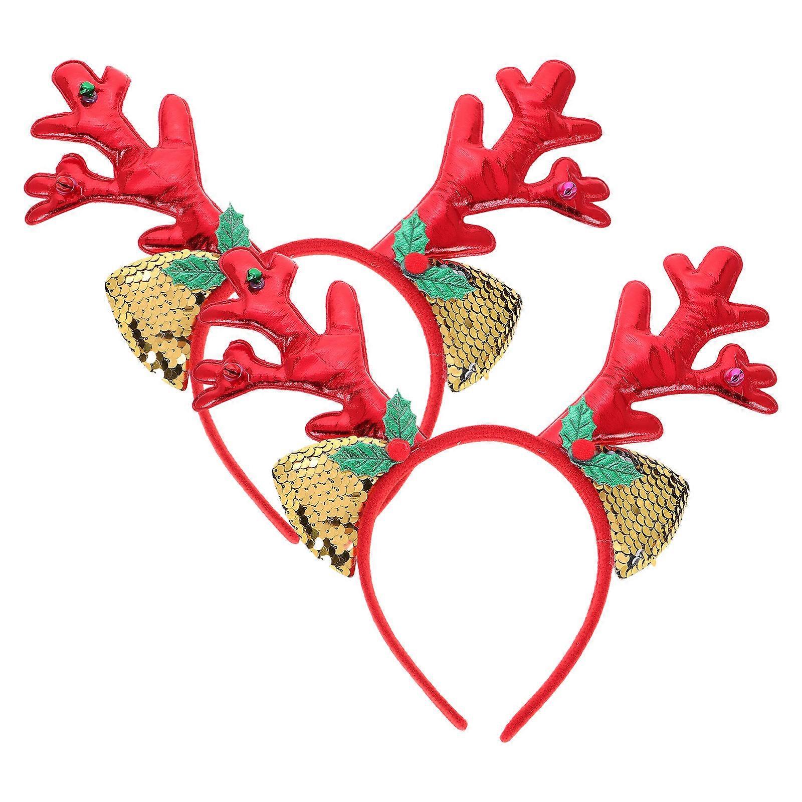 Headband Reindeer Antlers Festive Accessory Christmas Parties All Ages 2Pack